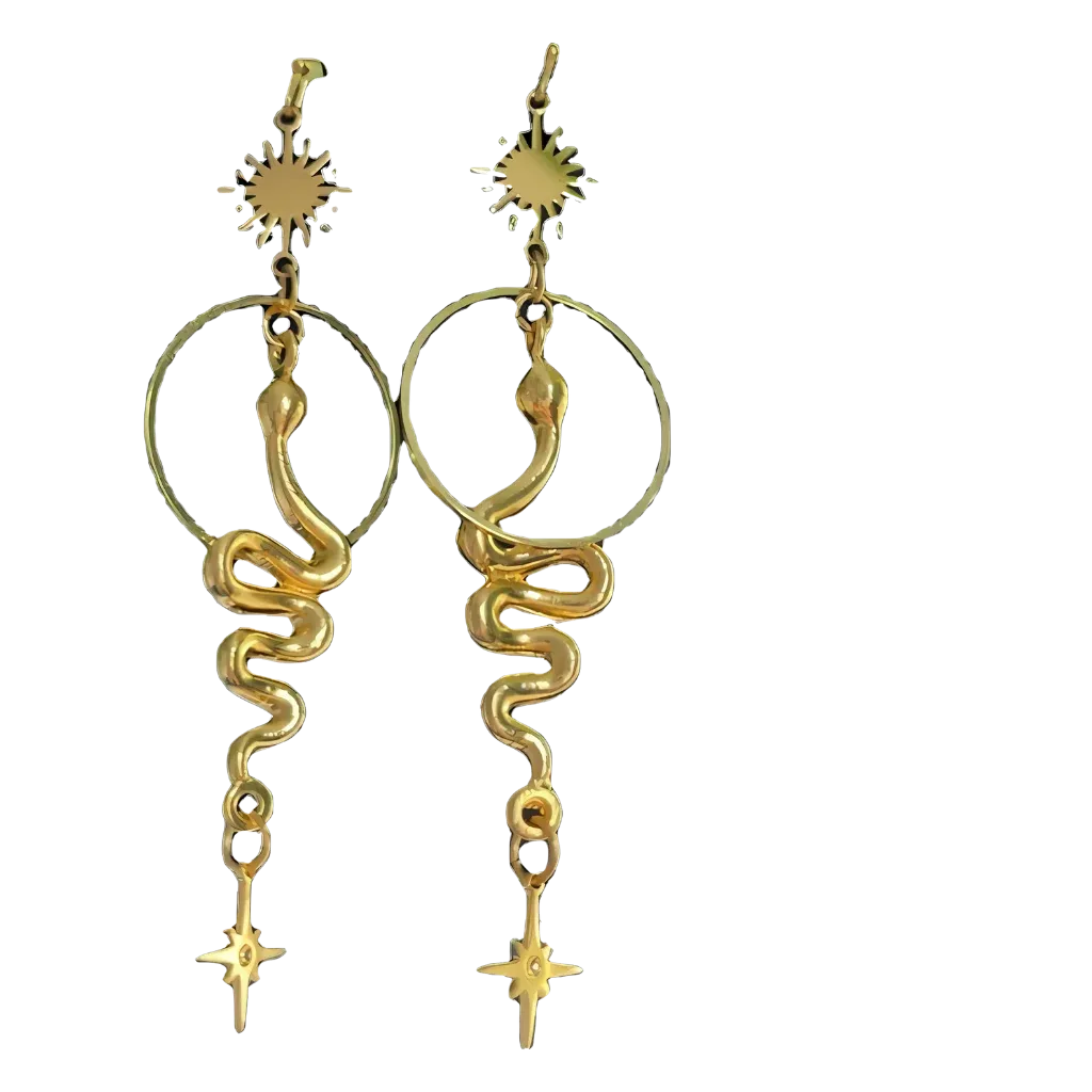 Gold Snake Bohemian Style Earrings For Bold Souls - Gold