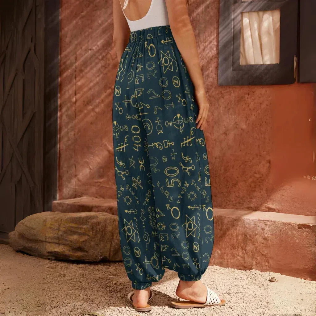 Golden Alchemy Harem Pants For Womens – Midnight Teal