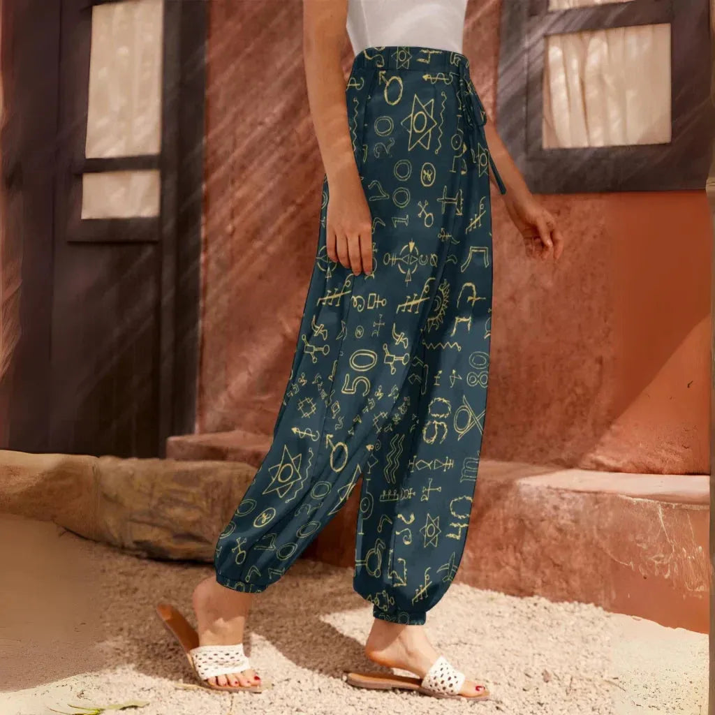 Golden Alchemy Harem Pants For Womens – Midnight Teal