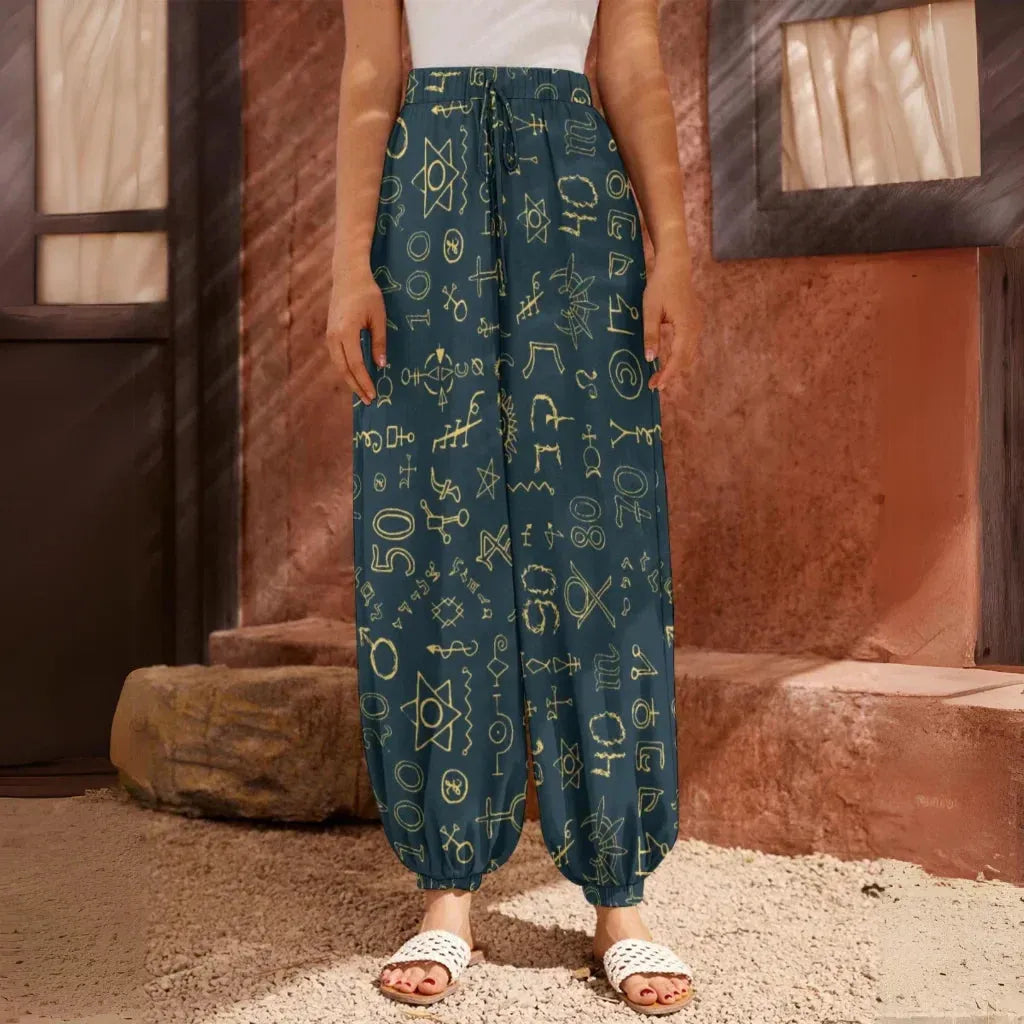 Golden Alchemy Harem Pants For Womens – Midnight Teal