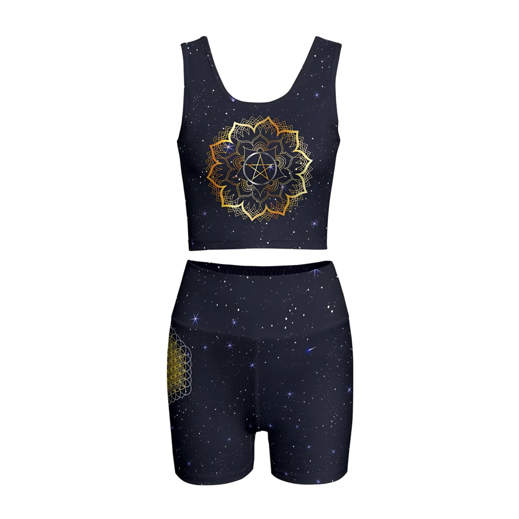 Golden Mandala 2 Piece Athleisure Set For Women - S