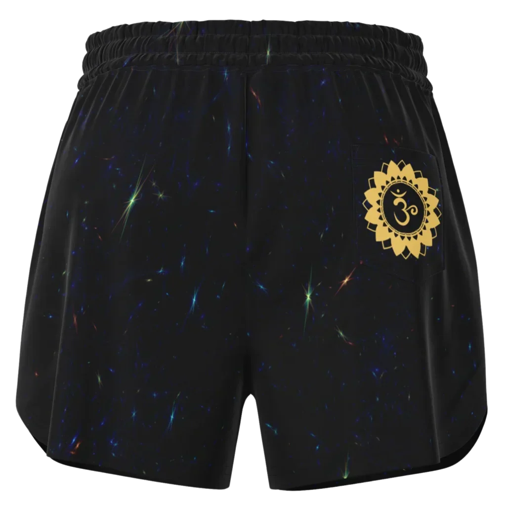 Golden Moth Loose Fit Shorts With Chakra Symbol
