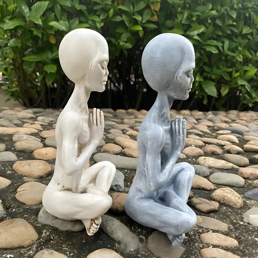 Graceful Yoga Skeleton Figurines In Resin