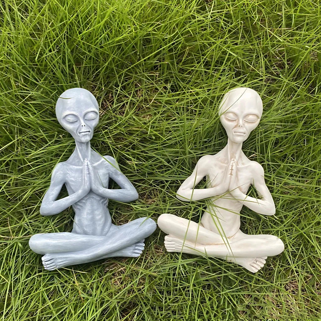 Graceful Yoga Skeleton Figurines In Resin