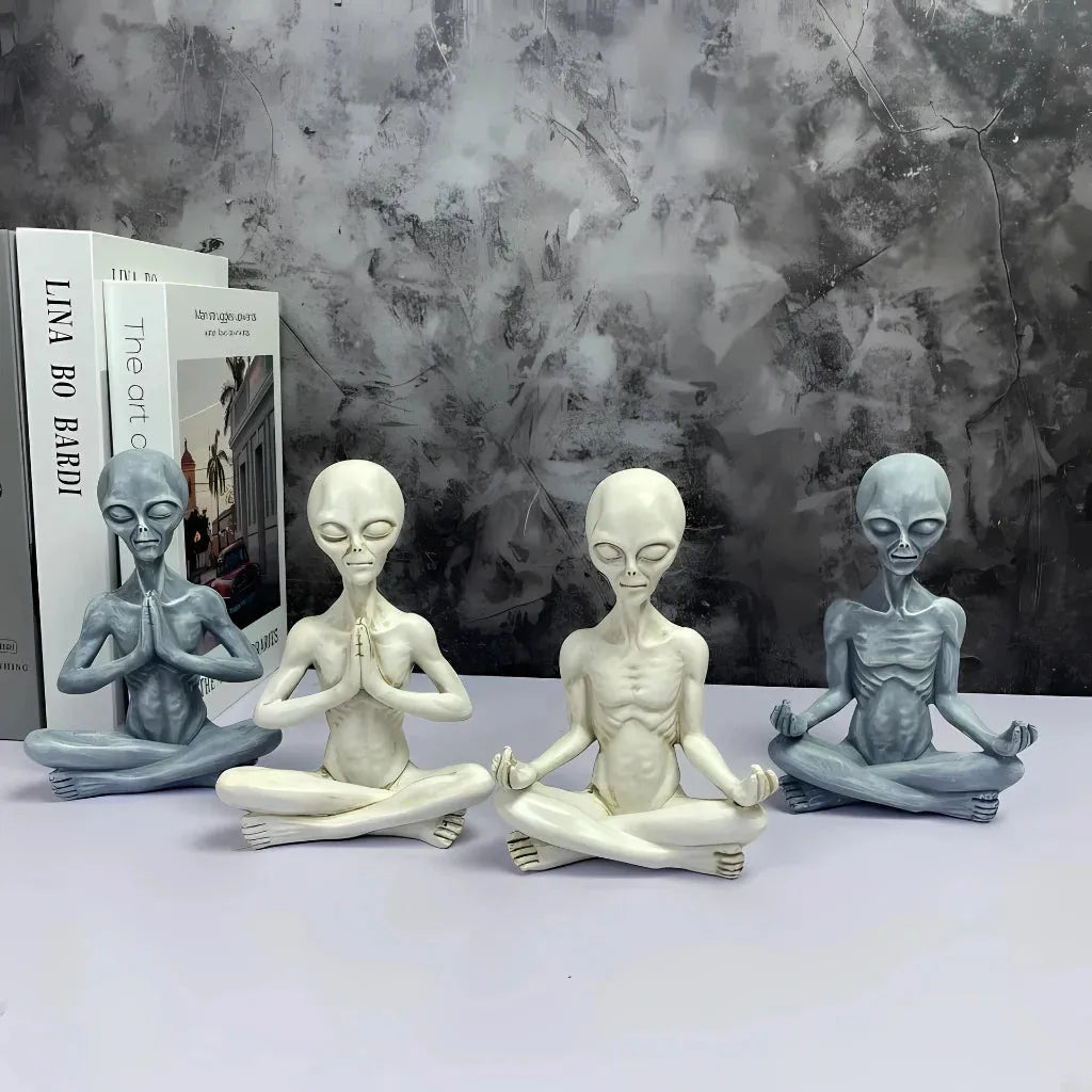 Graceful Yoga Skeleton Figurines In Resin