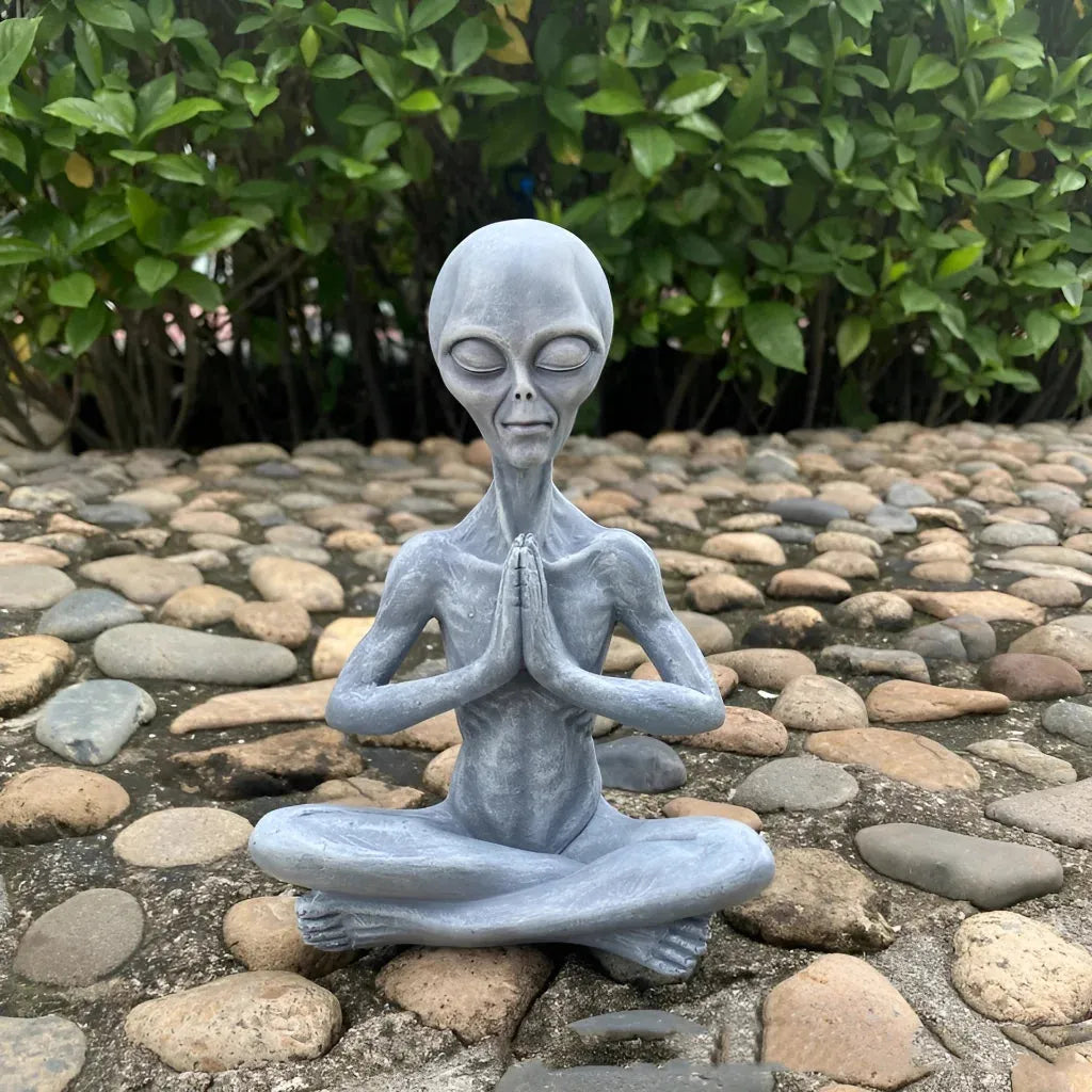 Graceful Yoga Skeleton Figurines In Resin - Slabstone Gray / 120x70x165mm