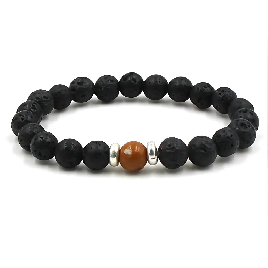 Grounded Energy Volcanic Rock Bracelet Unisex Style - Bark agate