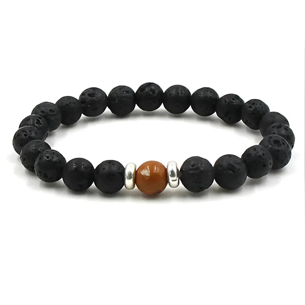 Grounded Energy Volcanic Rock Bracelet Unisex Style - Bark agate