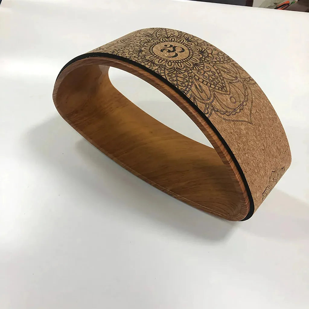 Half Round Back Stretch Wheel For Core And Flexibility - Wood grain