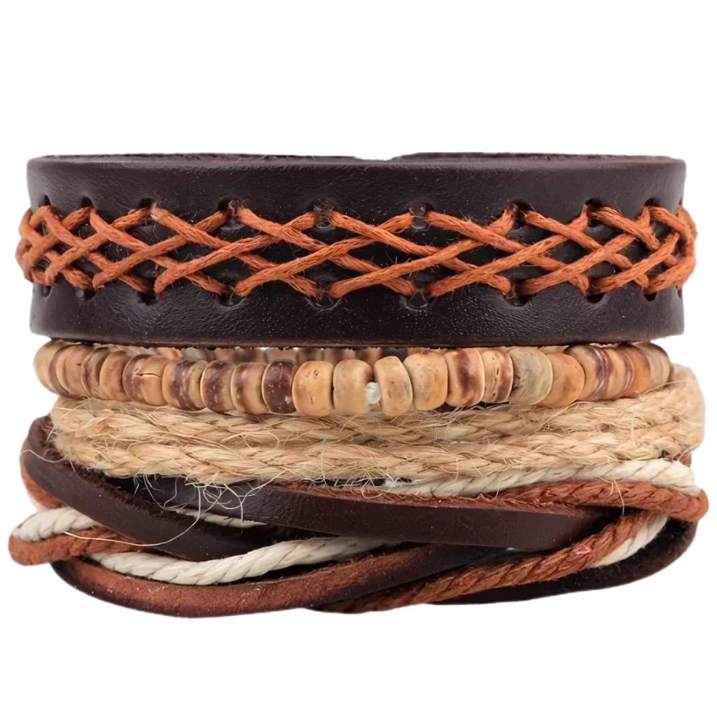 Handcrafted Woven Leather Bracelet For Daily Wear