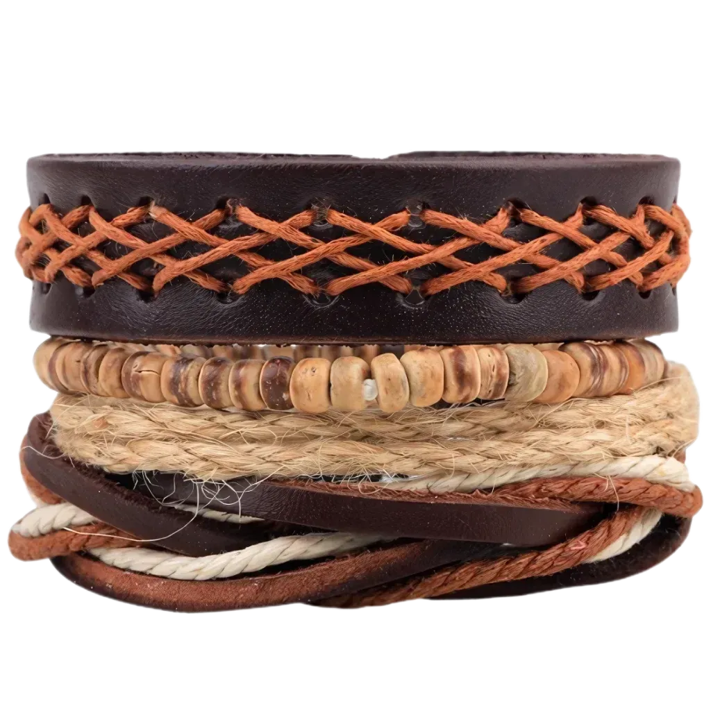 Handcrafted Woven Leather Bracelet For Daily Wear