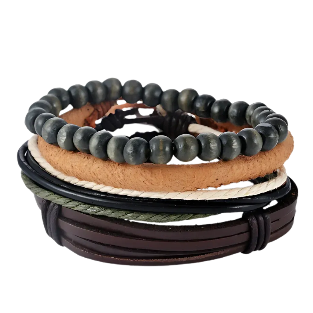 Handcrafted Woven Leather Bracelet For Daily Wear - F