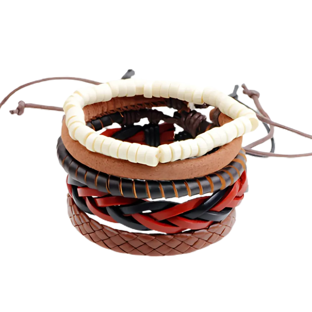 Handcrafted Woven Leather Bracelet For Daily Wear - G