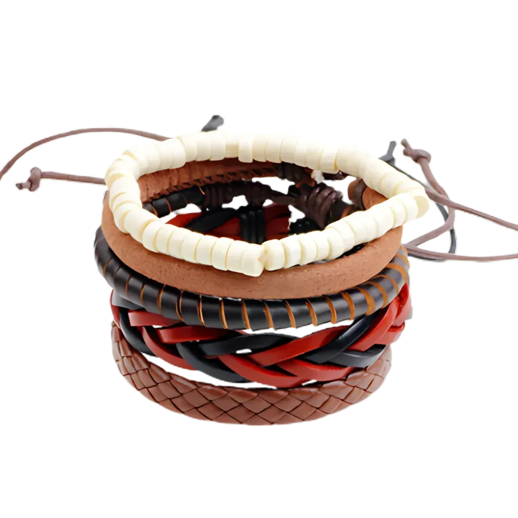 Handcrafted Woven Leather Bracelet For Daily Wear - G