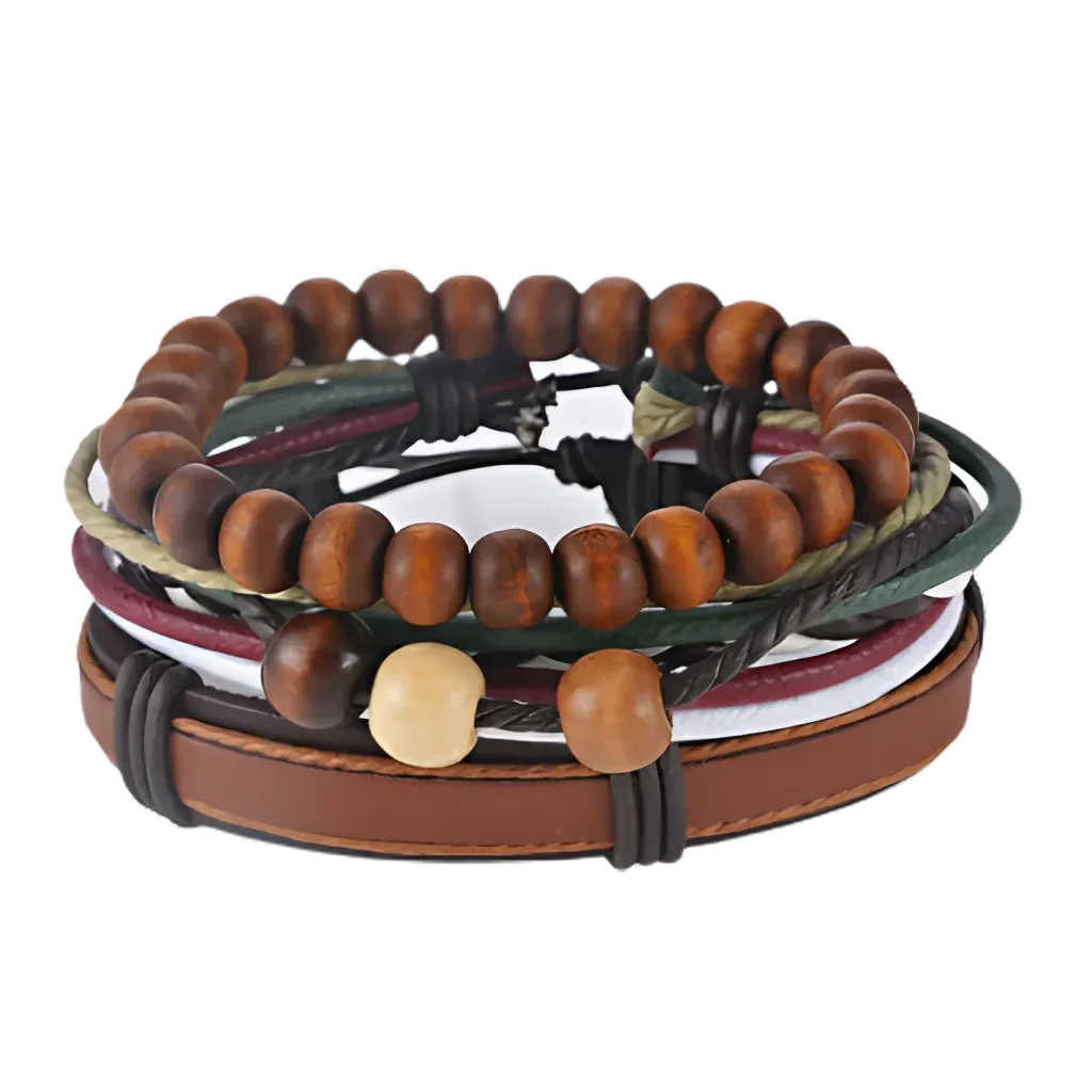 Handcrafted Woven Leather Bracelet For Daily Wear - H