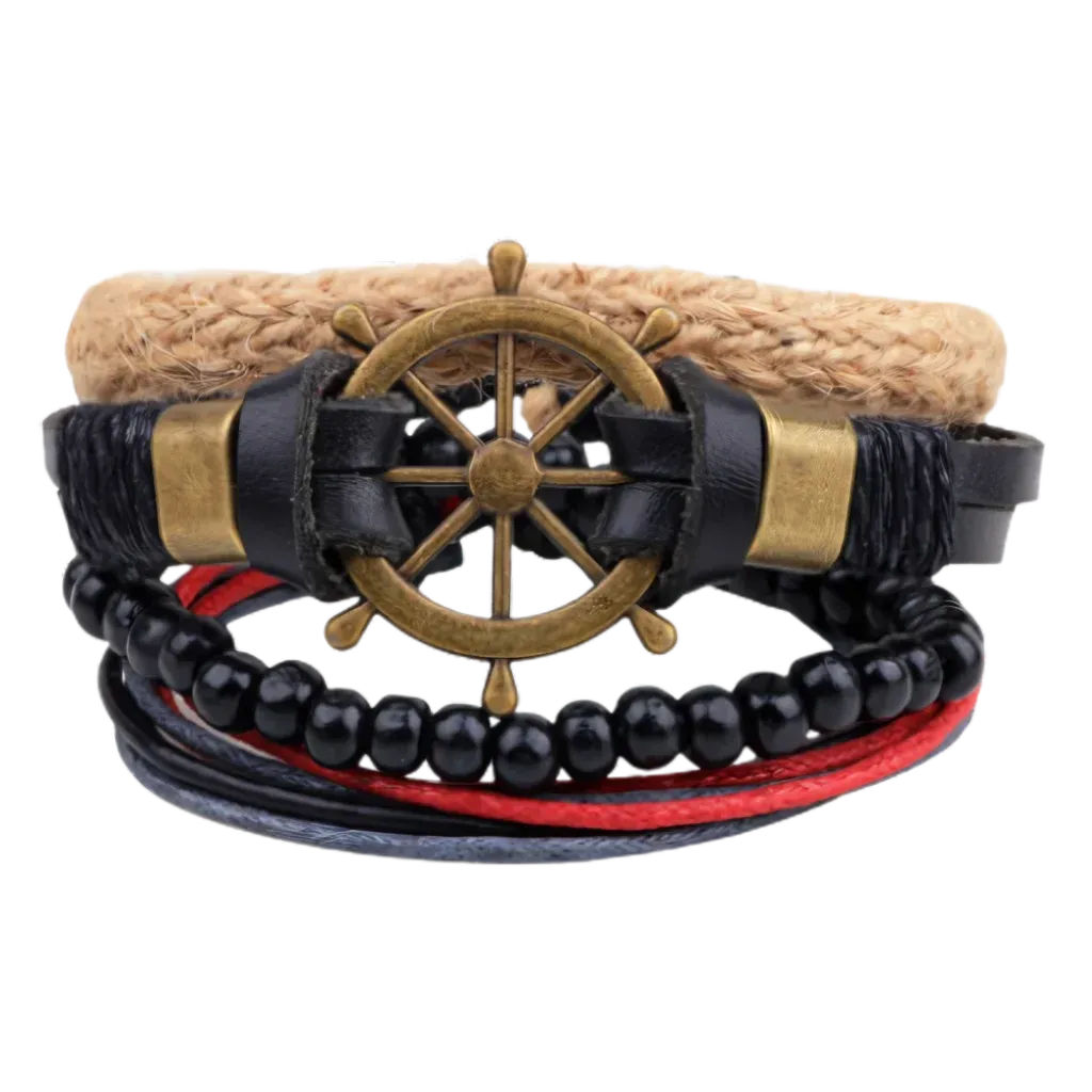 Handcrafted Woven Leather Bracelet For Daily Wear - L