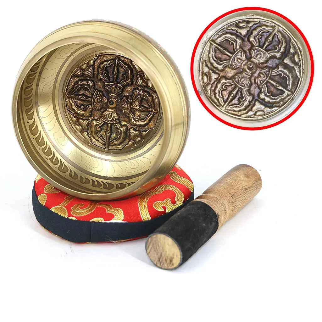 Handmade Copper Sound Bath Bowls For Deep Healing - Flat bottom cross / 11 cm