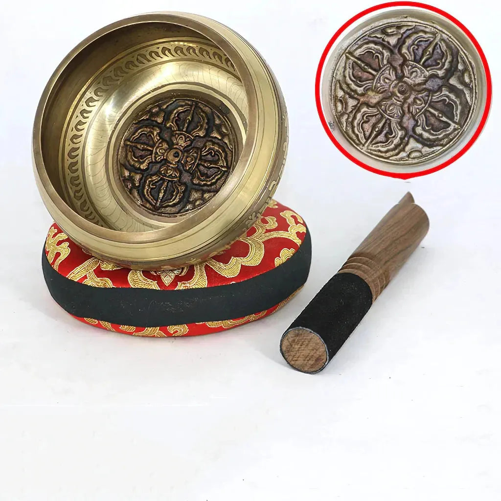 Handmade Copper Sound Bath Bowls For Deep Healing - Flat bottom cross / 13 cm