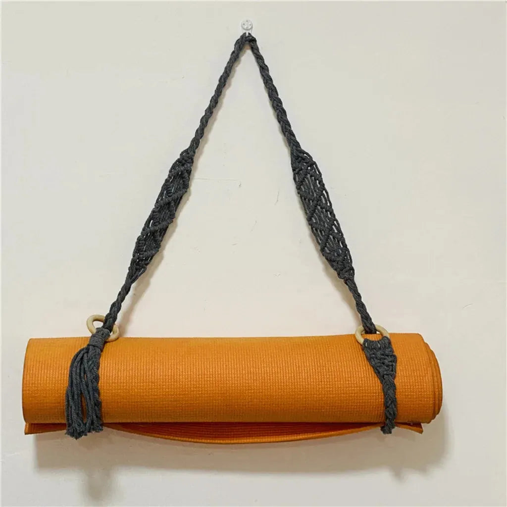 Handwoven Yoga Mat Sling For Easy Portability - Dark Gray