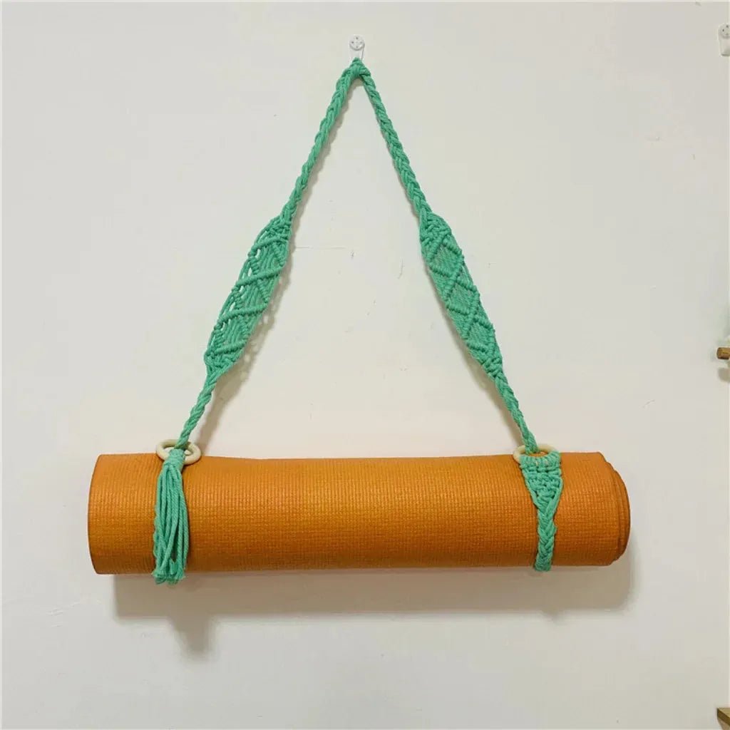 Handwoven Yoga Mat Sling For Easy Portability - Green