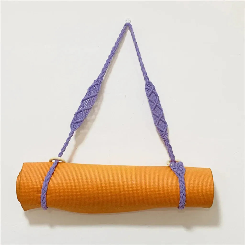 Handwoven Yoga Mat Sling For Easy Portability - Light Purple