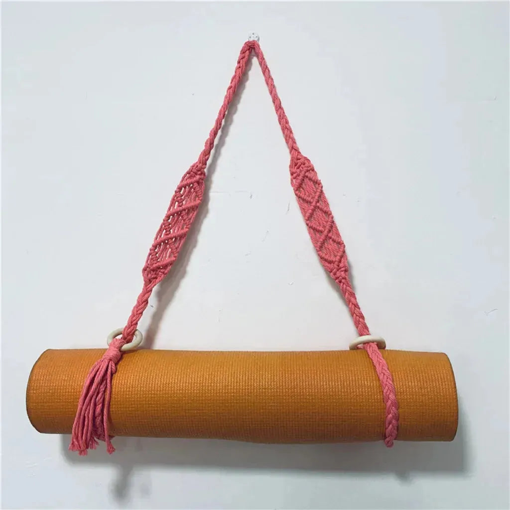 Handwoven Yoga Mat Sling For Easy Portability - Pink