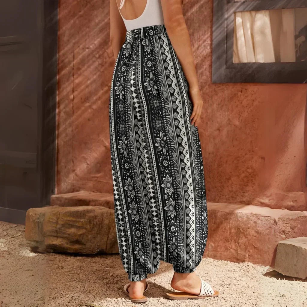 Harem Trousers Women Ethnic Stripe Boho Vibe Pants