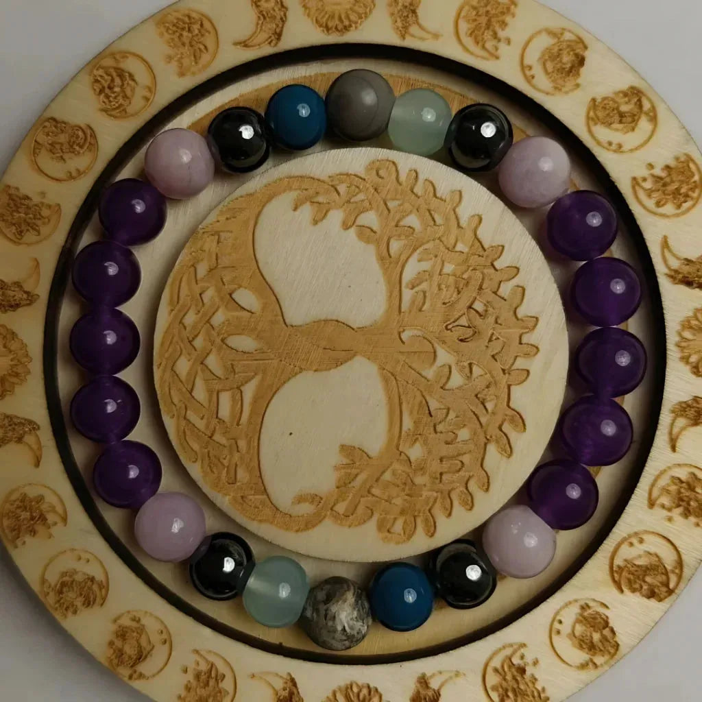 Healing Balance Bracelets With Gemstones - Purple