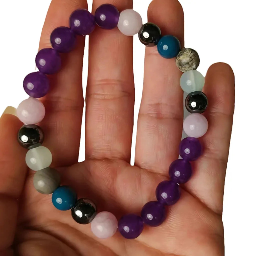 Healing Balance Bracelets With Gemstones - Purple