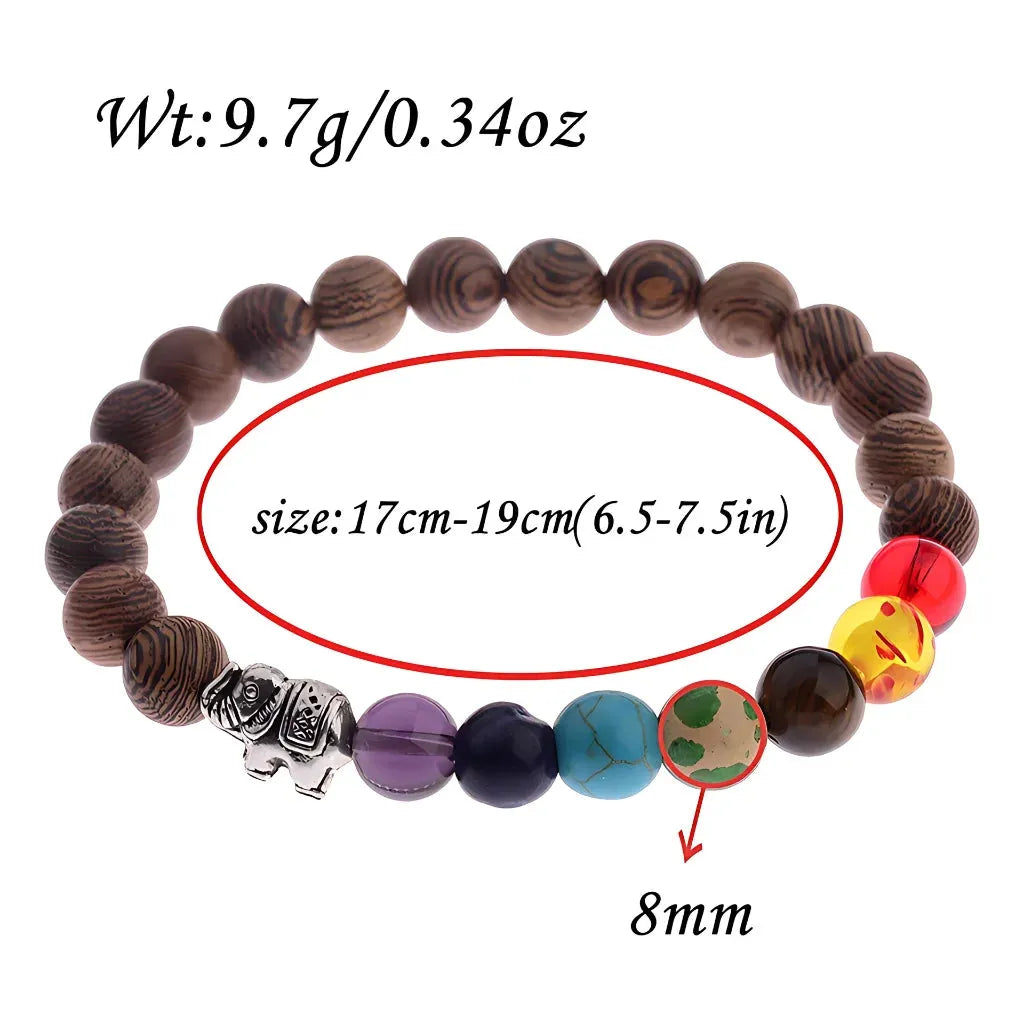 Healing Energy 7 Chakras Bracelet With Spiritual Charms