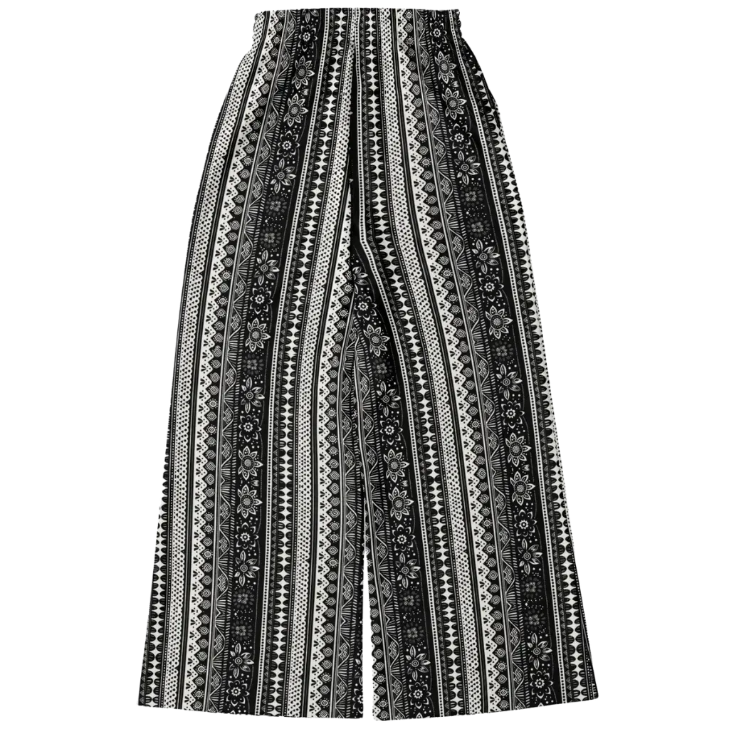 Hippie Spirit Grey Flare Joggers With Ethnic Stripe Print