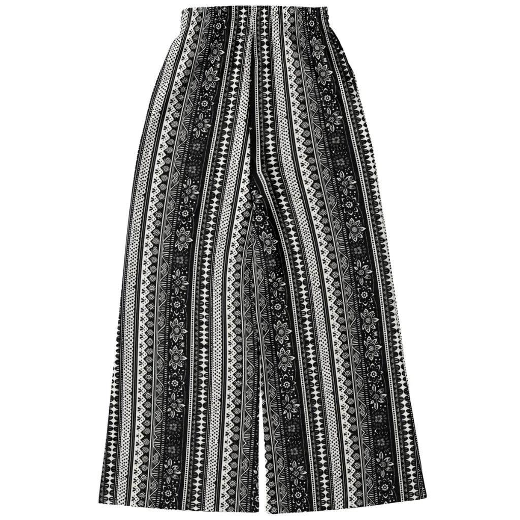Hippie Spirit Grey Flare Joggers With Ethnic Stripe Print