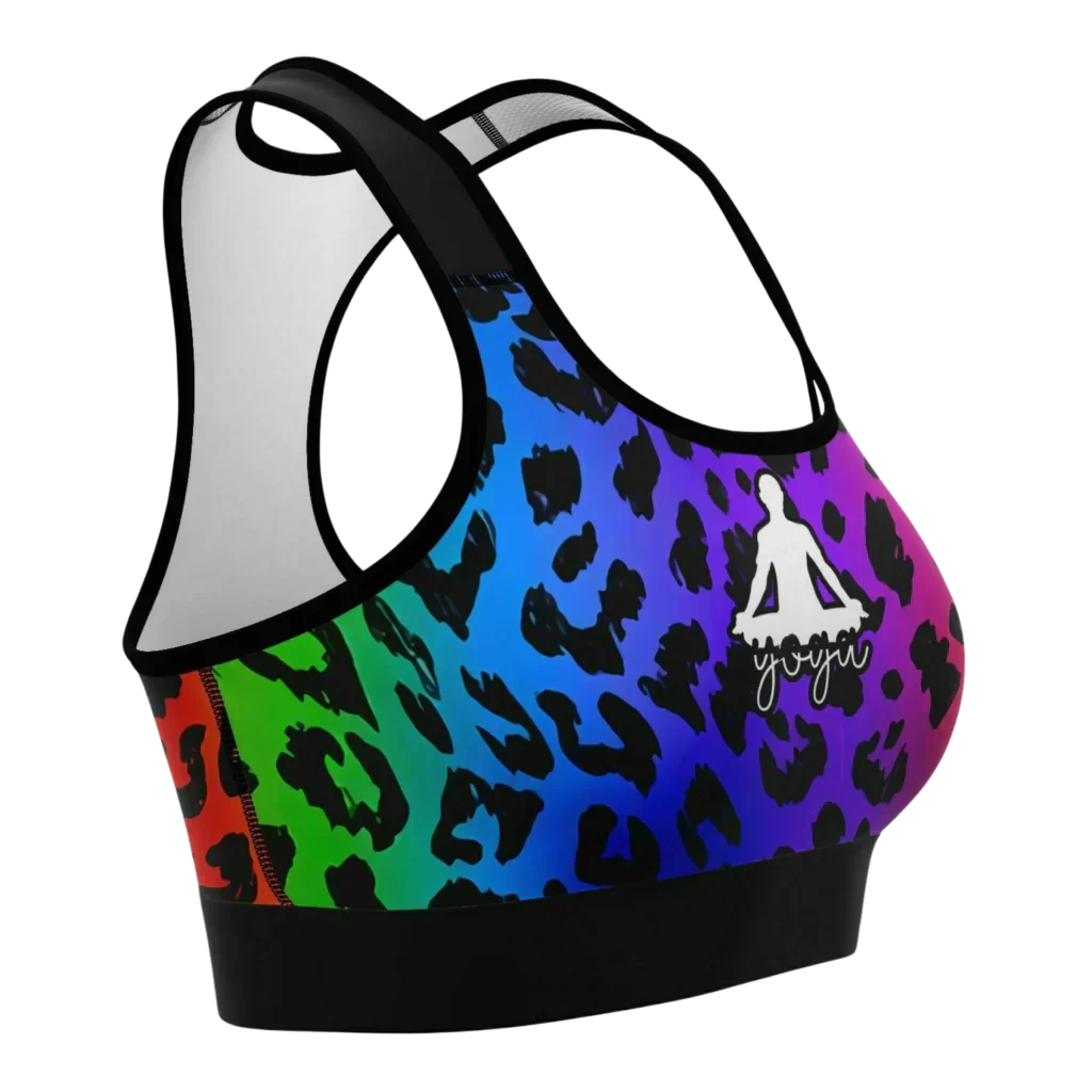 Hot Yoga Sports Bra With Lotus Pose Graphic