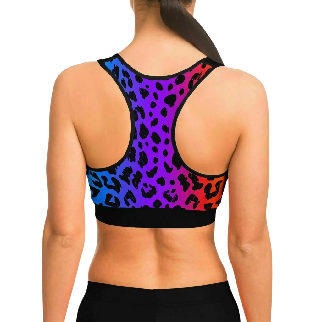 Hot Yoga Sports Bra With Lotus Pose Graphic