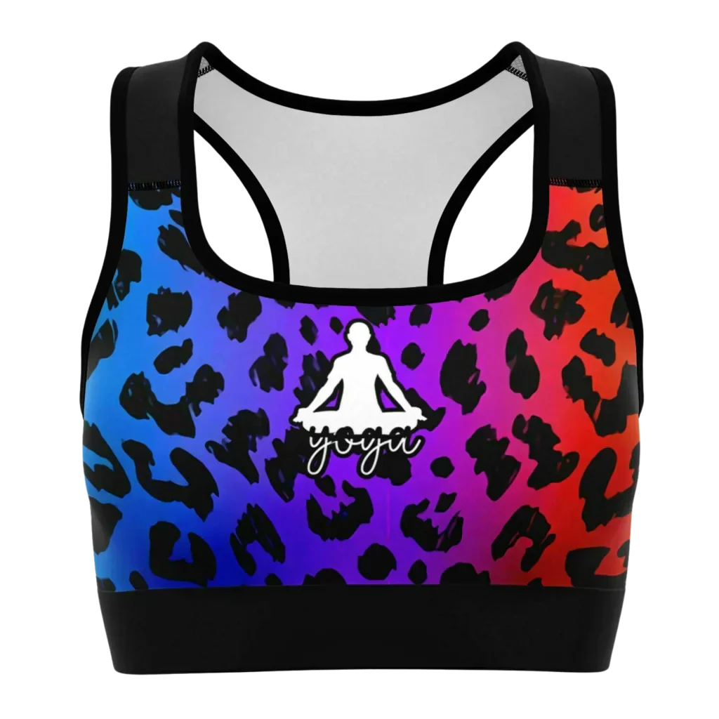 Hot Yoga Sports Bra With Lotus Pose Graphic - XS