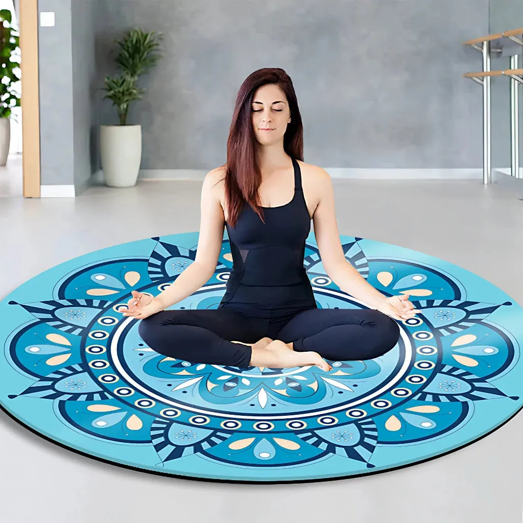 Huge Yoga Mat With Non Slip Suede And Round Design - Style B / 140x140 cm