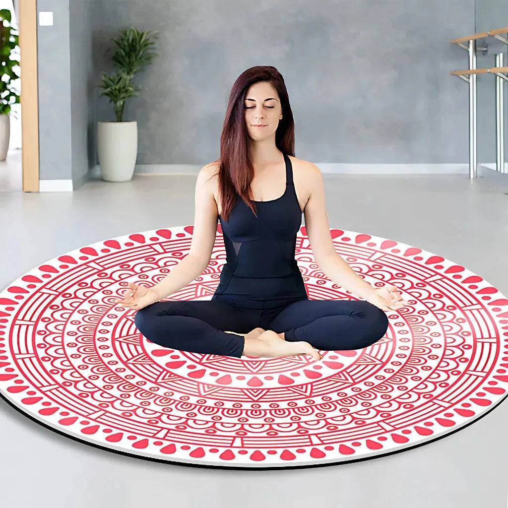Huge Yoga Mat With Non Slip Suede And Round Design - Style C / 140x140 cm