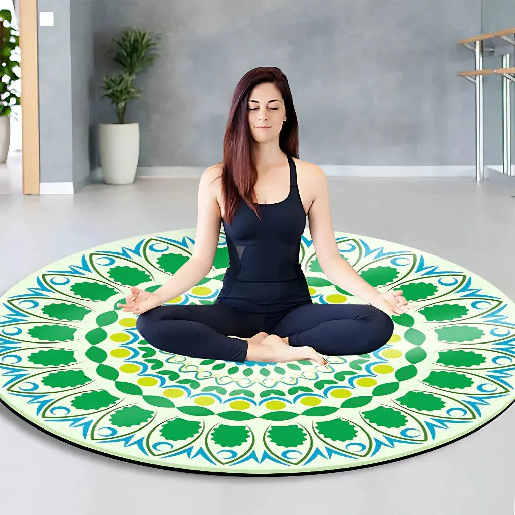 Huge Yoga Mat With Non Slip Suede And Round Design - Style I / 140x140 cm