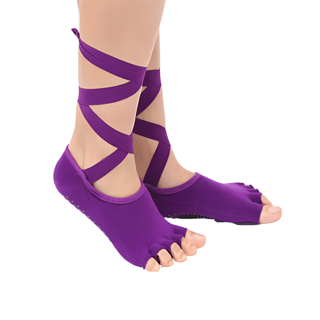 Instep Strap Socks Yoga Grip Essentials - Dark Purple / one size