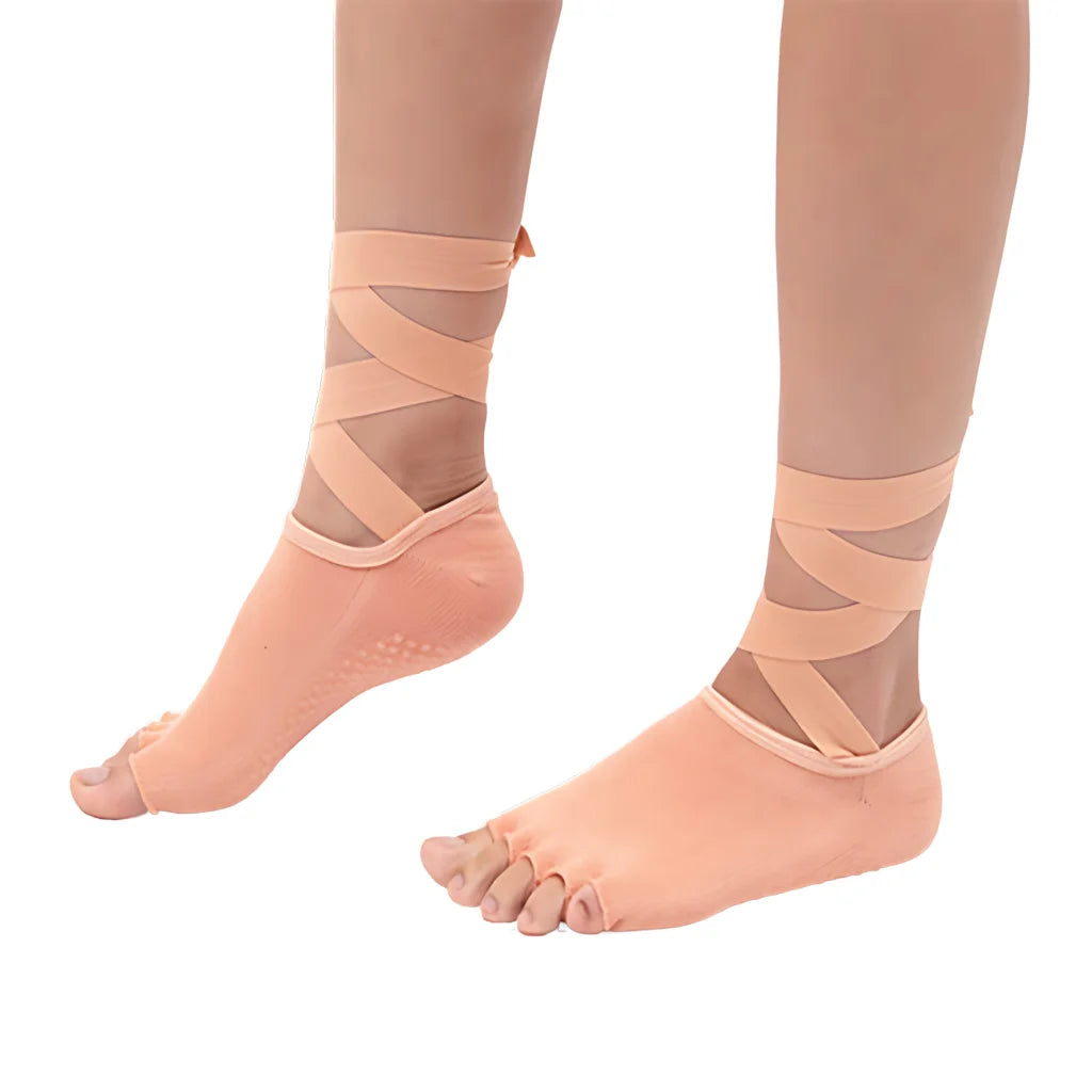 Instep Strap Socks Yoga Grip Essentials - Peach / one size
