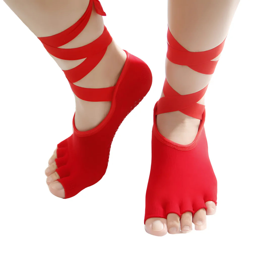 Instep Strap Socks Yoga Grip Essentials - Red / one size