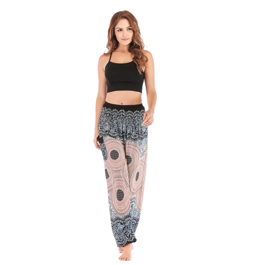 Ladies Boho Pants With High Waist Cotton Comfort