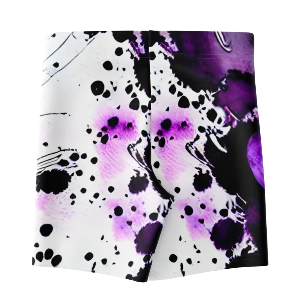Ladies Yoga Shorts With Purple Heart Print Design
