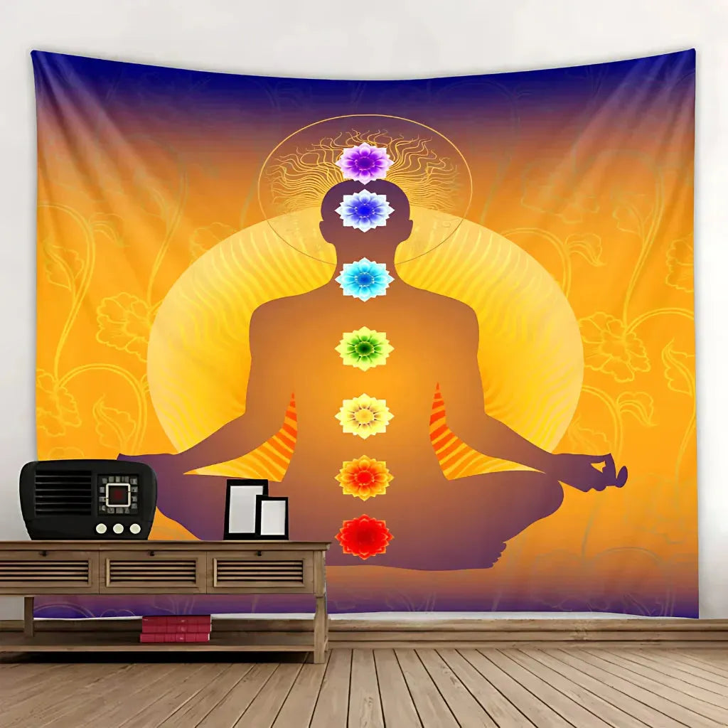 Large Tapestry With Chakra Symbols In Boho Style - 10 Style / 150x130 cm