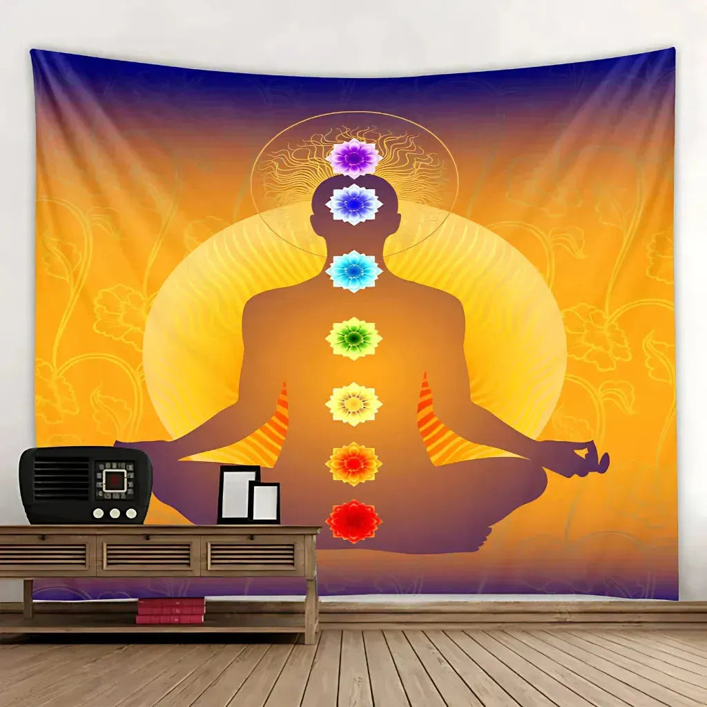 Large Tapestry With Chakra Symbols In Boho Style - 10 Style / 150x130 cm