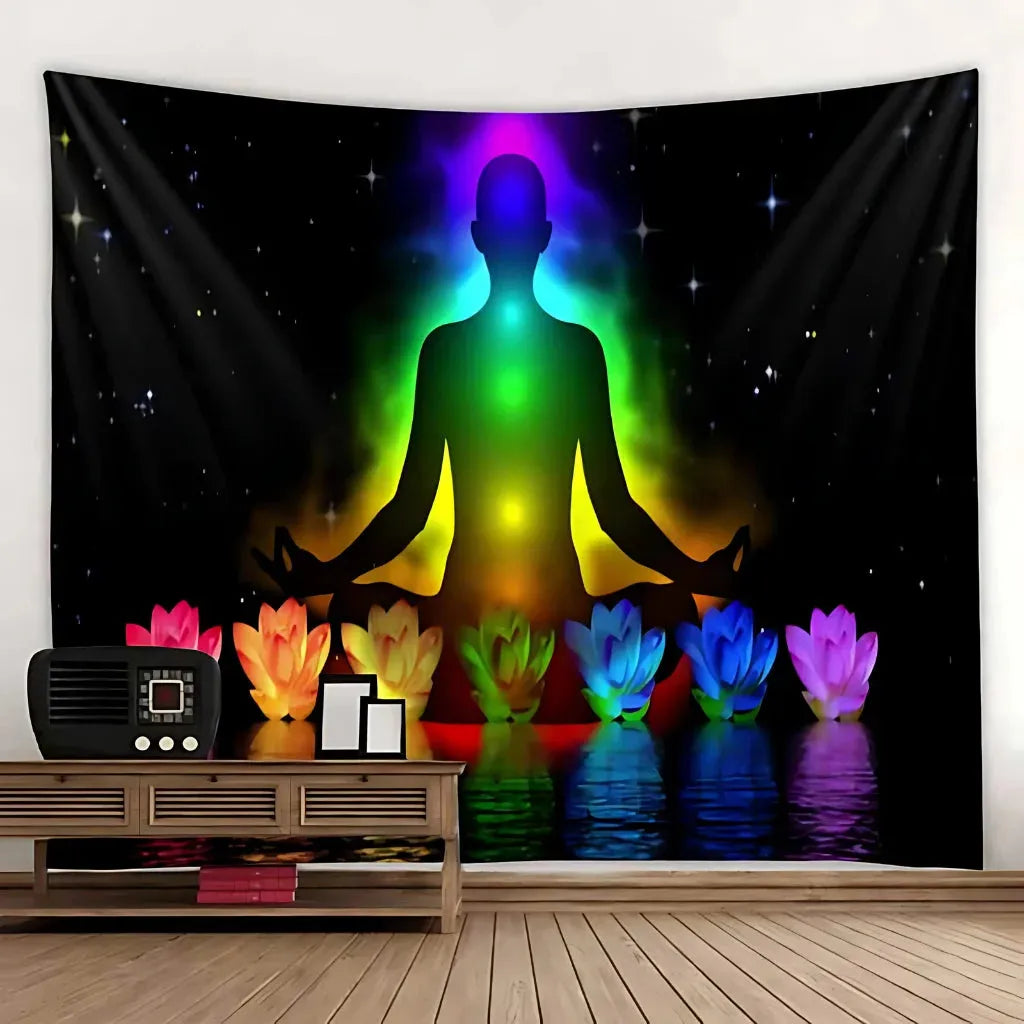 Large Tapestry With Chakra Symbols In Boho Style - 12 Style / 150x130 cm