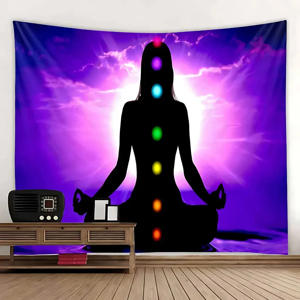 Large Tapestry With Chakra Symbols In Boho Style - 14 Style / 150x130 cm