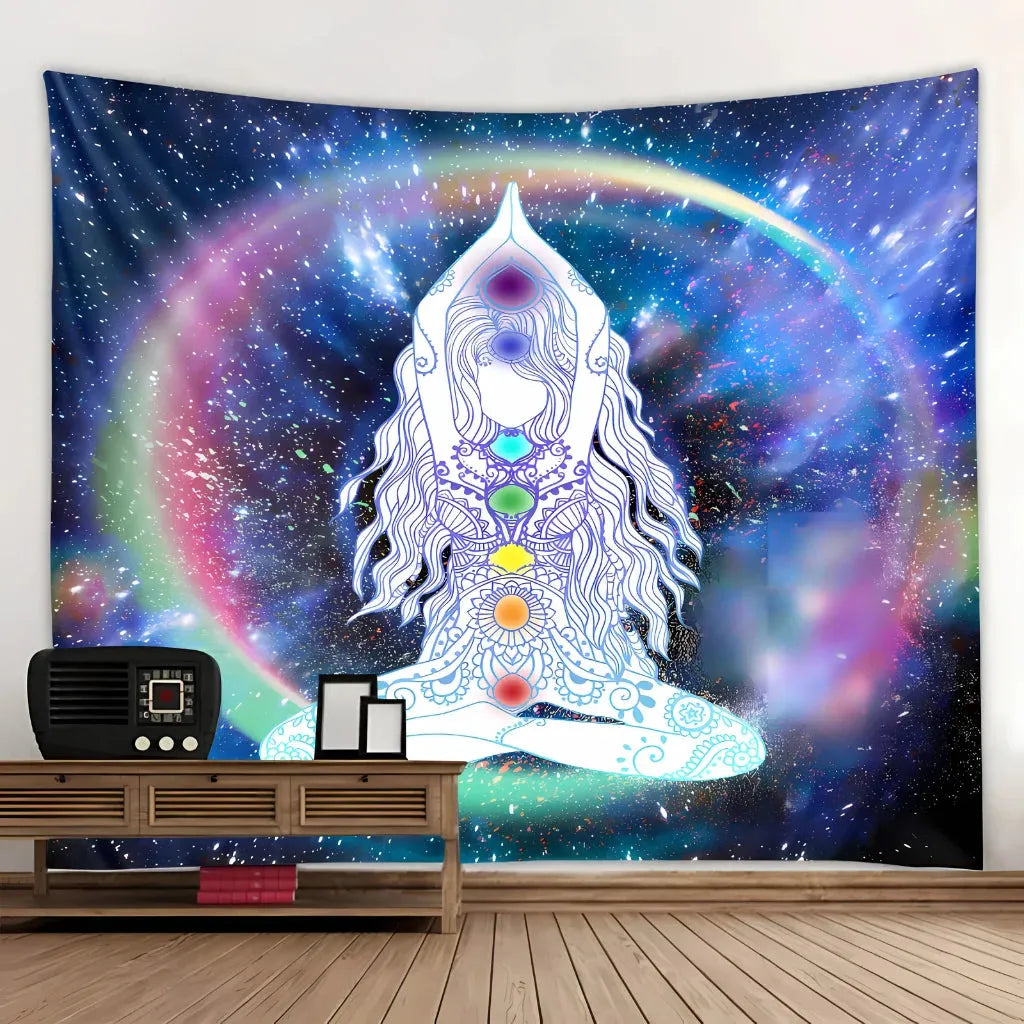 Large Tapestry With Chakra Symbols In Boho Style - 20Style / 150x130 cm