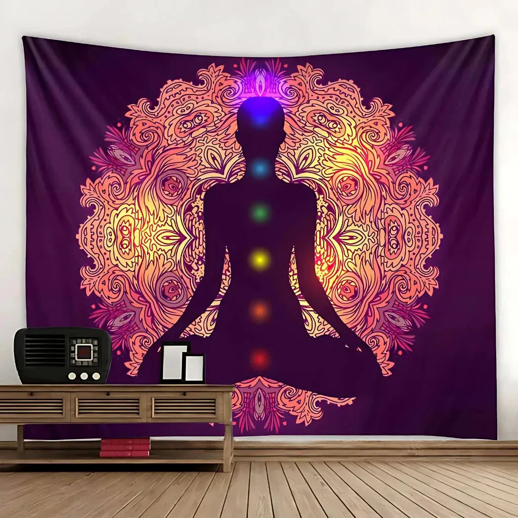 Large Tapestry With Chakra Symbols In Boho Style - 4 Style / 150x130 cm