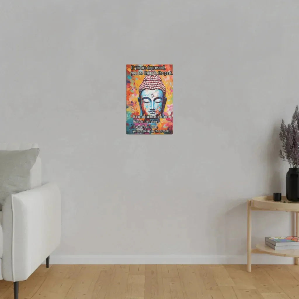 Large Yoga Wall Art With Buddha Quote Design - 12x18 in / 0.75